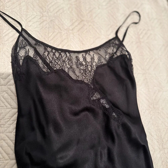 Black Lace Tie Up Slip, Marjolaine, US  M - Picture 3 of 11